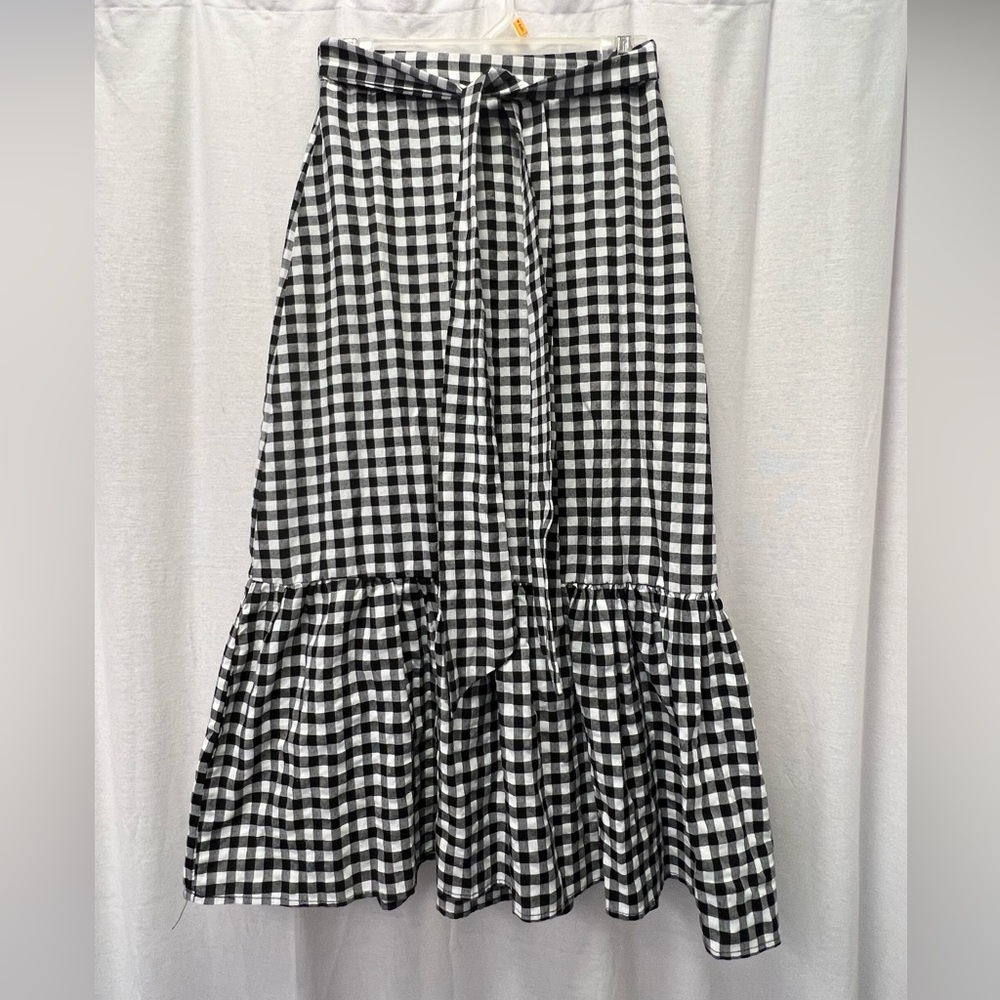 ⬛️⬜️Checked Tie-waist Skirt